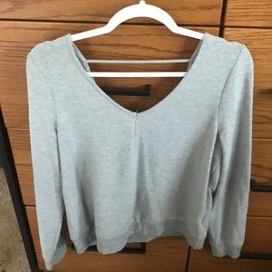 Gray Open Back Sweatshirt